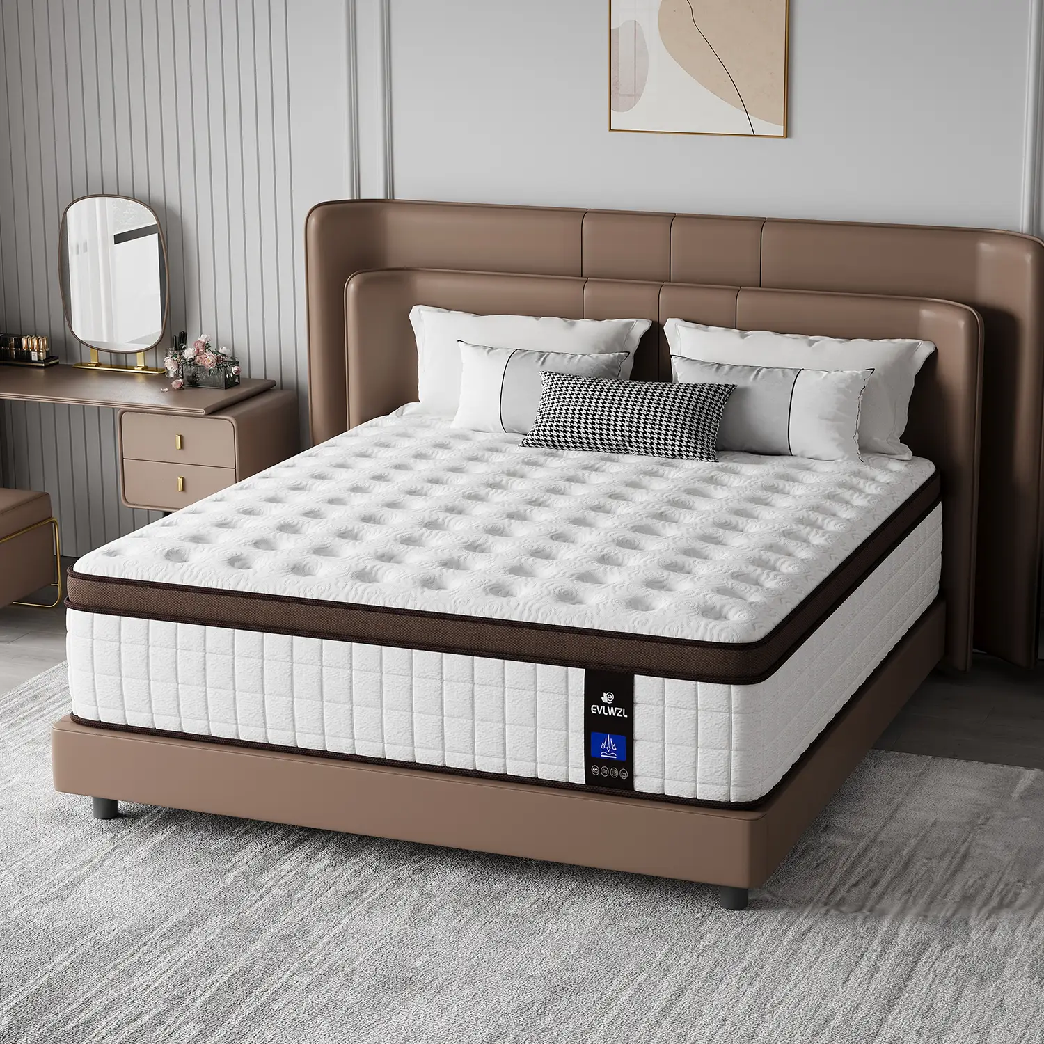 【miyedao】8/10/12/14 Inch Twin, Full, Queen, King Mattress Memory Foam And Spring, Hybrid MattressMedium Firmness, Lumbar Support, For Home Rooms Hotel
