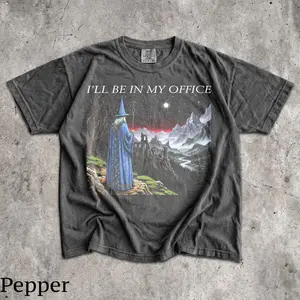 I'll Be In My Office Comfort Colors T-Shirt - Men & Women's Unisex Graphic Tee - Vintage Fantasy Wizard Meme Shirt - Funny Renaissance Faire Top
