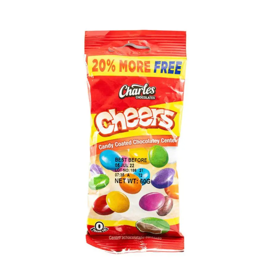 Charles Cheers Chocolate Candy Coated Chocolatey Center Snack Dessert Bonbon Like M&M's 1 Pack