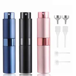 8ml Spray Bottles with Accessories, Cosmetic Kit, 3 Bottles with 2 Funnels, 2 Dispenser Diviners and 2 Spring Straws, Travel Items, Wedding, Party, Birthday, Men's Gift, Elegant Bottle