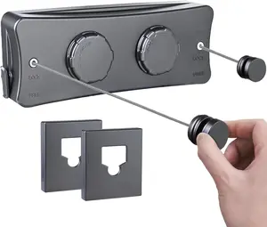 Retractable Clothesline Indoor & Outdoor Non-Sagging Twin ClothesLine HeavyDuty Stainless Steel Double Drying LaundryLine WallMounted Easy Storage Space-Saving