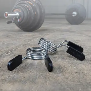 Premium 2" Olympic Spring Barbell Collars (Pair)