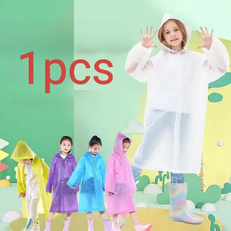 Raincoat Non-Disposable Eva Thickened Medium-Large Size Student Lightweight Raincoat Outdoor Travel Poncho Rainproof, for Rainy Day