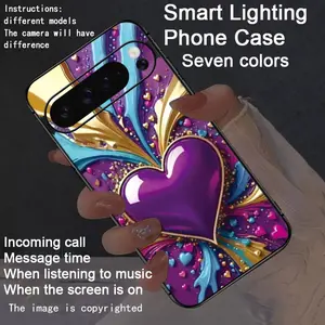 Colorful intelligent voice controlled luminous phone case, Cover suitable for Google Pixel Fold 7A 6A 7Pro 6Pro 8 8A 8 Pro 9 9 Pro 10 10 Pro