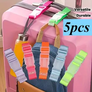 5 Piece Adjustable Travel Luggage Straps, Quick Release Buckle, Lightweight Nylon, Durable Polyester Fiber, Versatile Travel Accessories, Ideal for Backpacks and Suitcases