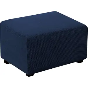 Solid Color Jacquard Elastic Footstool Cover, Detachable Design, Stretchy Footrest Pad Sleeve, Sofa Footrest Protector