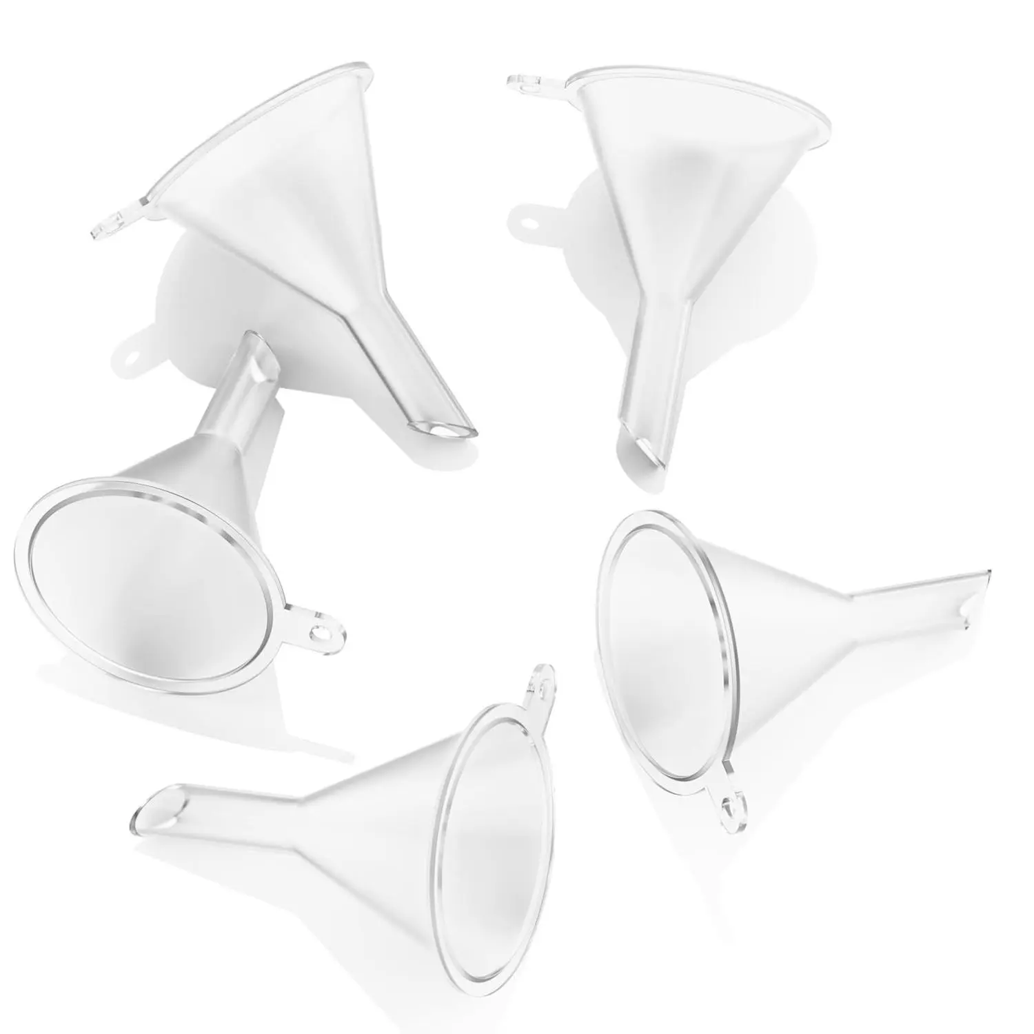 Mini Funnel Small Plastic Funnel 5-Pack for Lab Bottles Sand Art Perfumes Spices Powder Essential Oils Recreational Activities Kitchen Food Grade Durable
