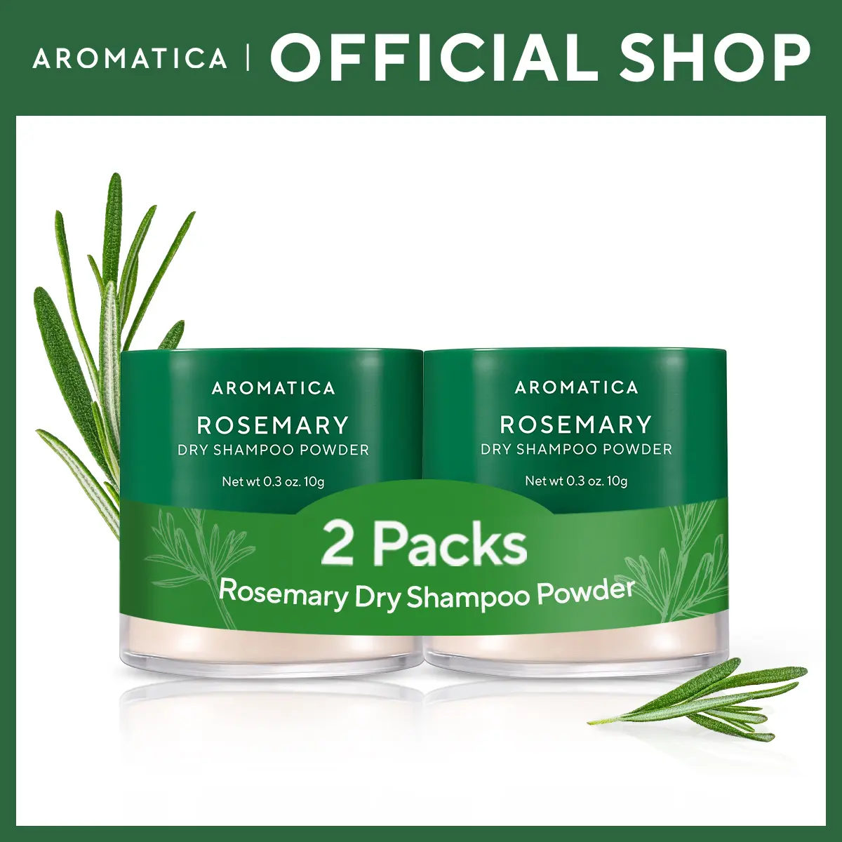 AROMATICA Rosemary Dry Shampoo Powder 10G 2-Pack
