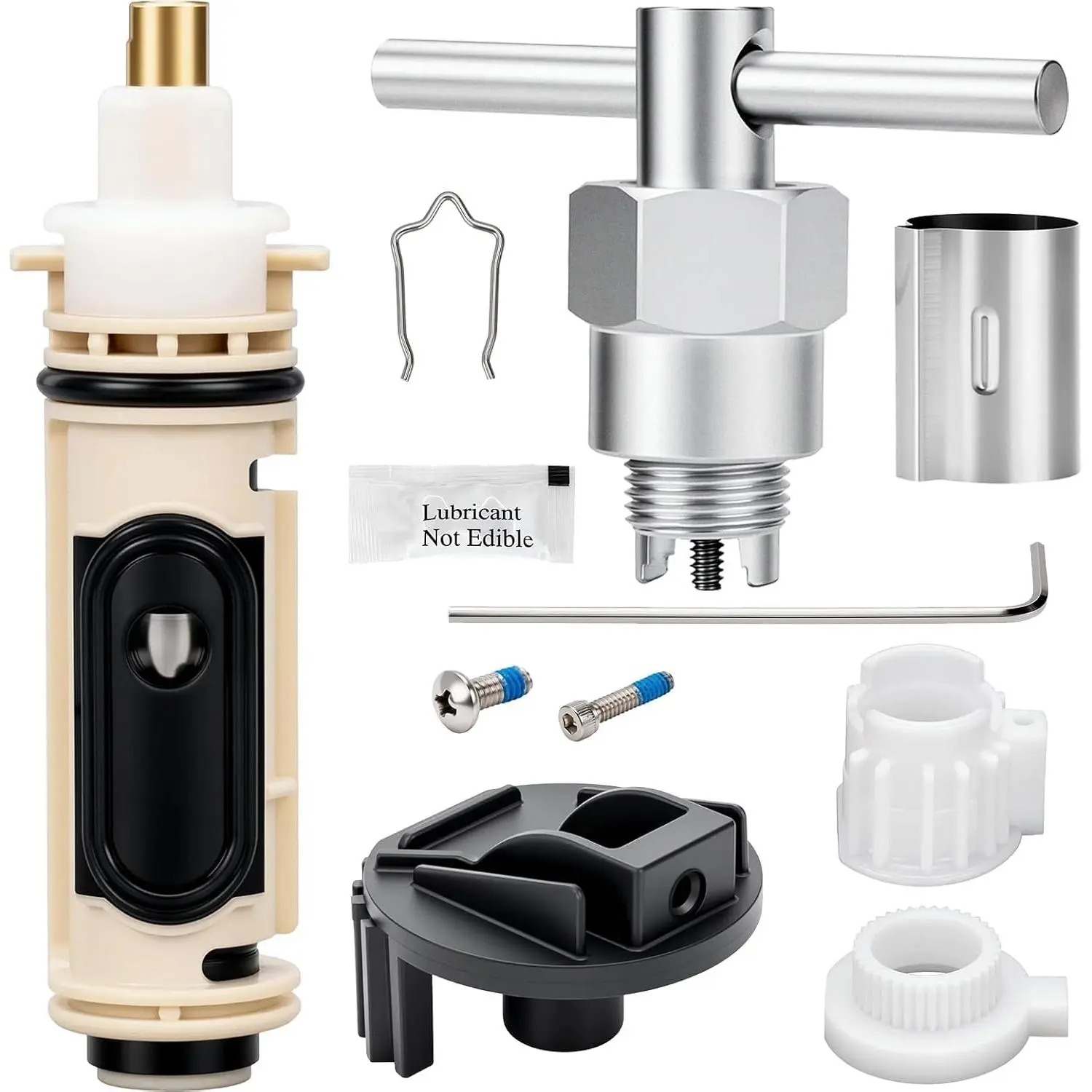 Upgraded 1222 Cartridge Kit Fit for Moen Shower Cartridge Replacement, Removal Tool 104421 and Handle Adapter 116653, Replace 158084 158085 for Moen Posi Temp One- Handle Tub and Shower Faucets Repair