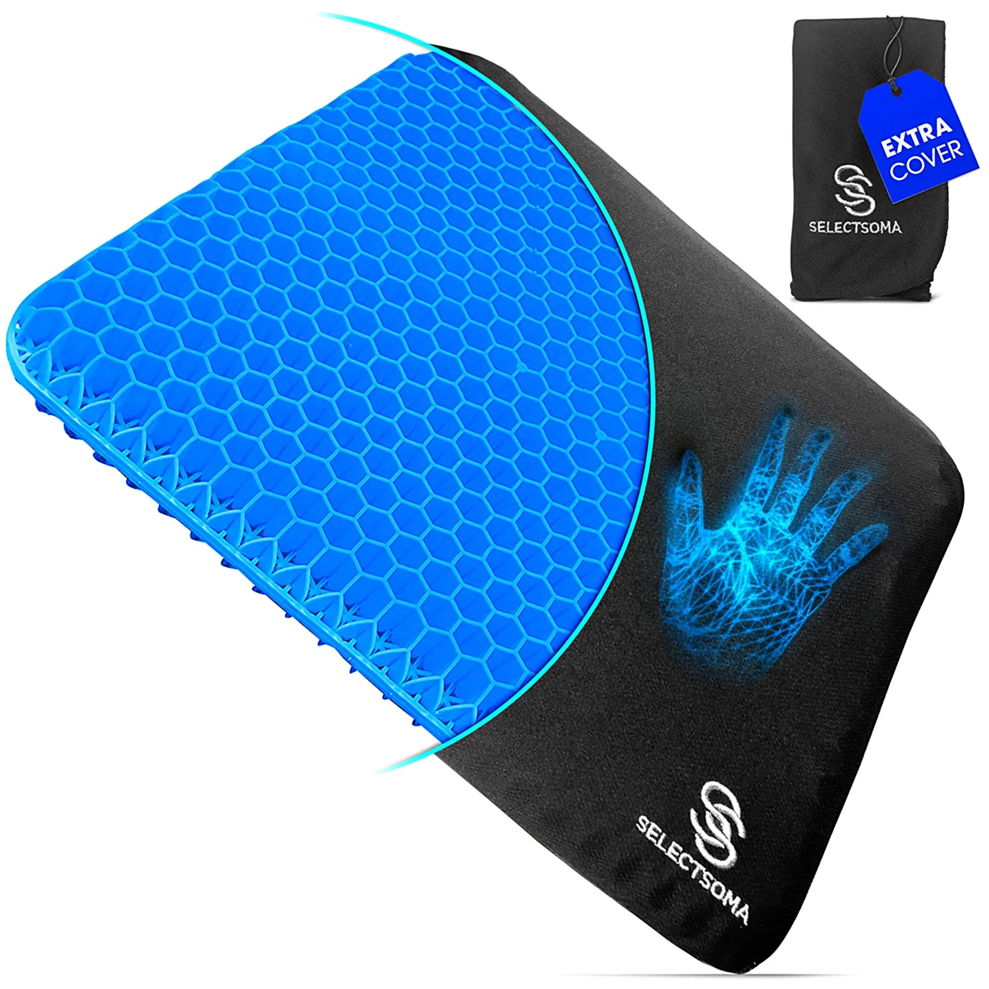 SelectSoma Gel Seat Cushion for Long Sitting Pressure Relief for Back, Sciatica, Coccyx, Tailbone Pain – Wheelchair Cushions