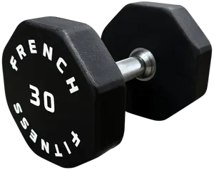 French Fitness Urethane 8 Sided Hex Dumbbell 30 lbs - Single (New)