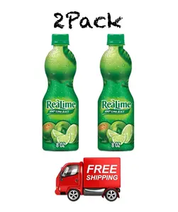 ReaLime 100% Lime Juice, 8 Fluid Ounce Bottle 2Pack