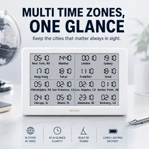 World Clock & Weather、Global Time、Multiple Time Zones、Covers time zones across 26 countries and over 1,500 locations within the U.S.—ideal for travelers, international professionals, and finance workers
