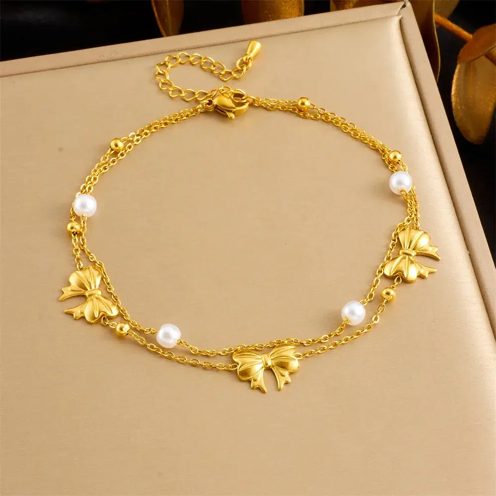 Gold Bow Anklet