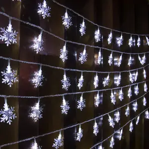 100 LED 49 FT Christmas Lights Snowflake String Lights Plug in Fairy Lights 8 Modes Waterproof Extendable for Indoor Outdoor Wedding Birthday Christmas Tree Garden Decor