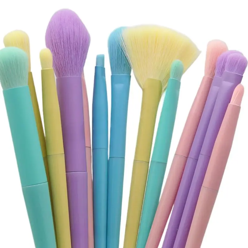 17 Piece Pastel Makeup Brush Set for Beginners, Professional Soft Fiber Brushes, Portable Case, Macaron Color Makeup Tools, Face Makeup Brushes, Cosmetic Brush Set, Brush Combo