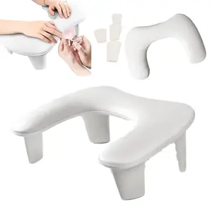 Manicure Nail Arm Rest for Clients, U shaped Nail Hand Rest Stand for Nails Tech, Professional PU Leather Nail Tech Arm Rest with Detachable Nail Holder Cushion for Nail Foot Hand Salon Home Use
