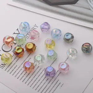 【B011】16mm Irregular Fig-Shaped Transparent Glow-in-the-Dark Beads for Keychain & Pen Making Adjustable Beaded Design Beaded Choker