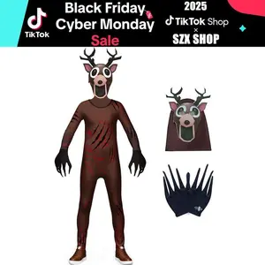 Kids 99-Nights In The Forest Deer Costume Boys 99Nights Deer Monster Horror Game Outfit For 5-12 Years
