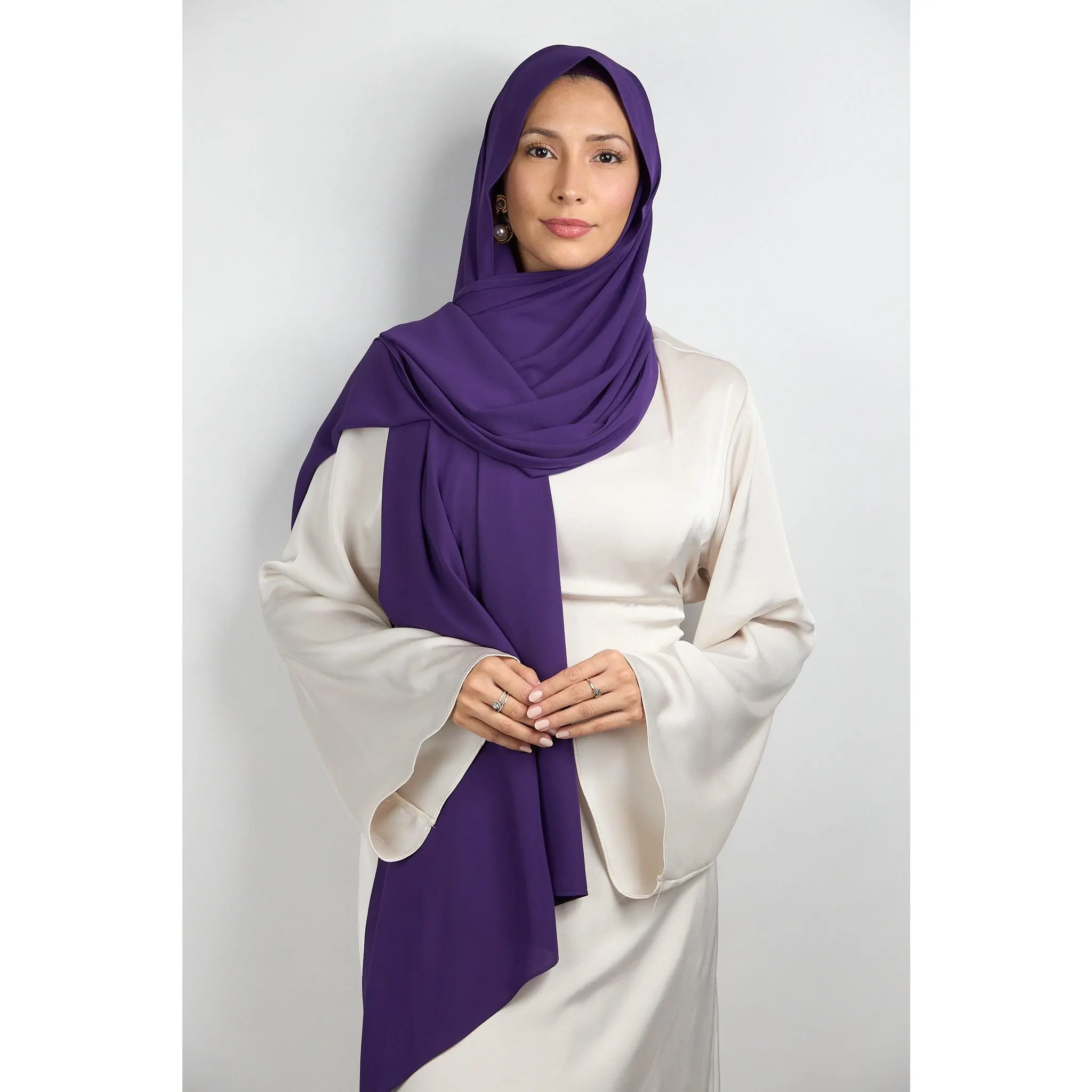 Diamond Chiffon with Matching Undercap Deep Purple#15