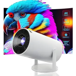 HY300 Mini Portable projector, 4K HD with WlFl &Bluetooth,Screen Adjustment 180 DegreeRotation,Home Video Projector Built-in Android11.0 OS