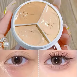 Skin Concealer Balm, Three-Color Palette for Precise Under-Eye Circles Coverage, Smooth Application, Matte Natural Look