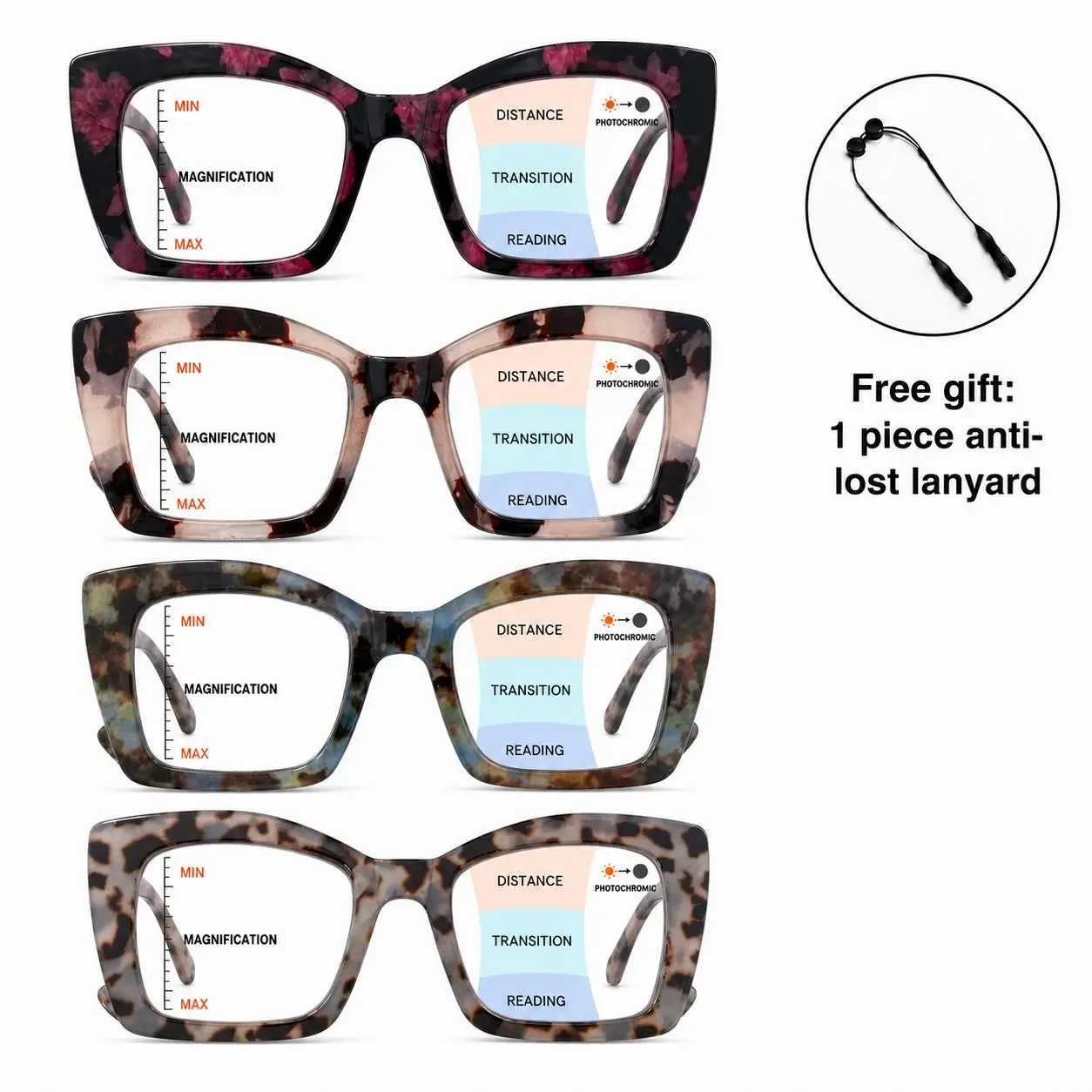 HD Multifocal Progressive Glasses, Blue Light & UV Protection, Lightweight for Work & Travel
