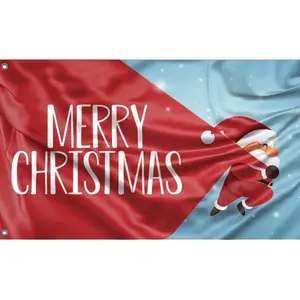 Merry Christmas Santa Flag - Unique  Print Hiqh Quality Materials - Gift For Him - Gift For Her - Garden Flags - Funny Christmas Flag