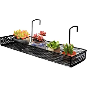 Outdoor Metal Rack for Hanging Succulent Pots, Small Planter Stand for Balcony or Porch Railing, Essential Gardening Tool, Hanging Planters, Garden Accessories