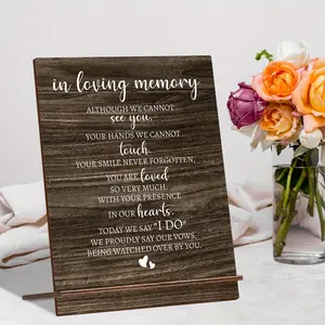 1 set of wedding memorial table signs - If heaven wasn't so far away, we know you'd be here today - rustic floral wedding decoration wooden signs, wedding memorial gifts, memorial of love Flower