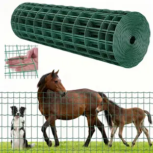 VEVOR Farm Fence, 39x 984 in, 2x 4 in Mesh 2.1mm Galvanized Steel Wire Fencing for Cattle, Hog Sheep, Heavy Duty Vinyl Coated Livestock Fence for Animal Enclosures, Cage Wire, Garden Fences, Green