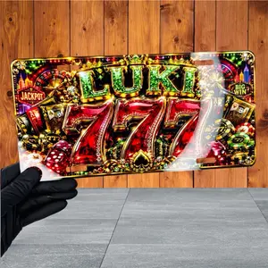 LUKI 777 Casino Edition Customizable 12x6 Car Exterior Number Plate