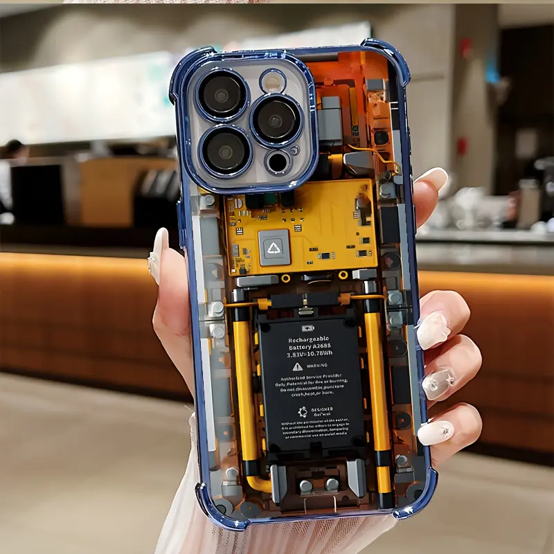 Classic Fashion Luxury Circuit Board Phone Case For iPhone 17/16/15/14/13/12/11/Pro/ProMax/Plus/17Air/Xsmax, for Samsung S25/S24/S23/S22 - Shockproof Transparent Soft Back Cover, Fancy Phone Case, Anti-Fall, Perfect for daily use, Special Gift