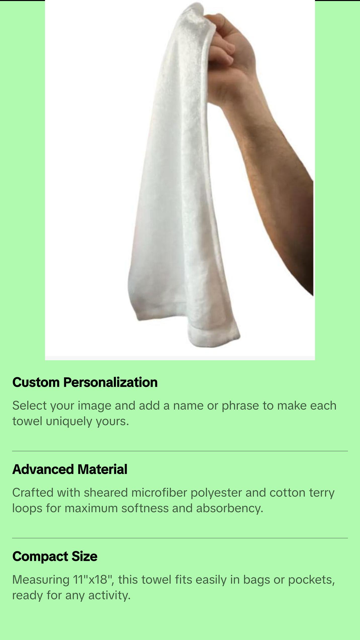 Custom Soft Workout Towel - Personalized by You, Choose Your Image, Add a Name or Personal Phrase. Great For Sweat & Wellness. Custom Soft Workout Towel - Personalized by You, Choose Your Image, Add a Name or Personal Phrase. Great For Sweat & Wellness.