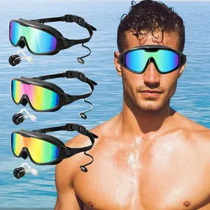 Rantizon Swim Goggles 2 Pack, Wide View Anti Fog&UV Swimming Goggles for Audlt, No Leaking Swim Glasses for Men Women Kids