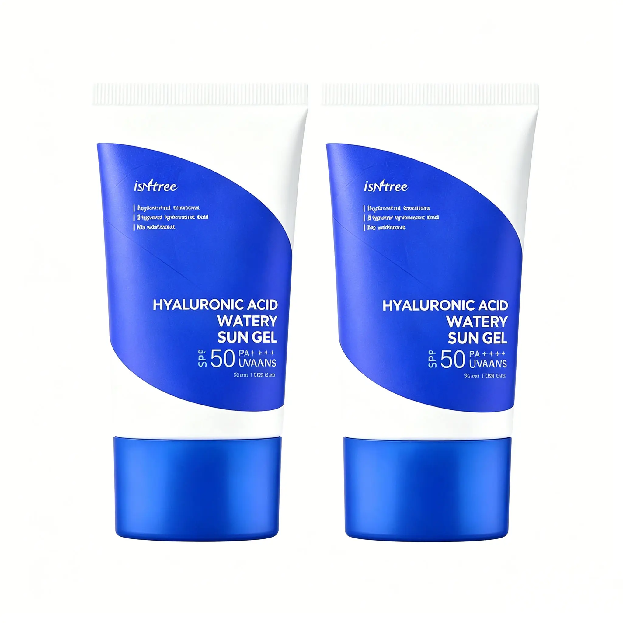 3PCS ISNTREE Hyaluronic Acid Moisturizing Sunscreen Gel SPF 50 PA++++ 50ml No Whitening, Lightweight Moisturizing, Suitable for Sensitive Skin, Korean Facial Sunscreen