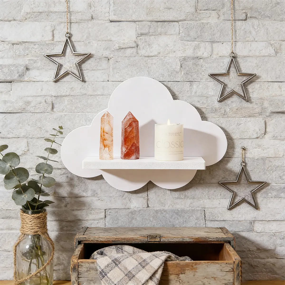 Simple Cloud Wall Mounted Storage Rack, DIY Assembly Floating Shelves, Living Room Display Stand, Small Item Organizer, Wall Organizer Shelf, Wall Mount Design