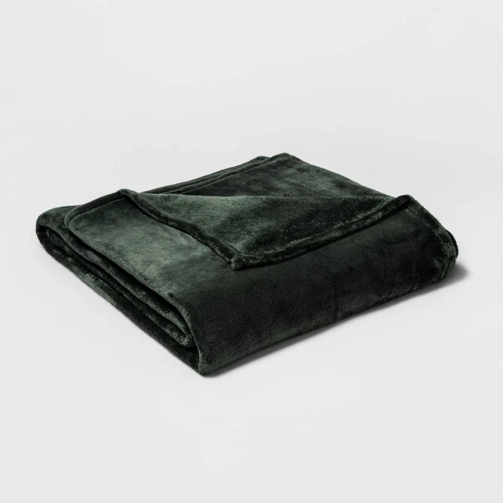Threshold Microplush Throw Blanket - Oversized 92x90 in, Midweight Polyester, Post-Consumer, Soft Cozy Plush, Casual Warm Aesthetic, Machine Washable, Bed Warmer Blankets, Home Decor & Bed Use