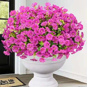 Artificial Flowers for Outdoors, 14 Bundles Artificial Flowers for Decoration UV Resistant, Realistic Artificial Plants & Flowers Fake Flowers for front porch decor Window Box Outdoor Spring Decor(No Basket)) Decorative Fruit