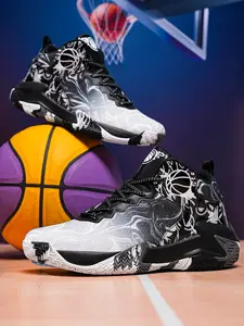 2026 New Men's Stylish Athletic Basketball Shoes for All Seasons: Rubber Non-slip and Wear-resistant Sole, High-elasticity Cushioning, Plus Size Friendly, Suitable for Student Training, Sports, and Casual Wear.