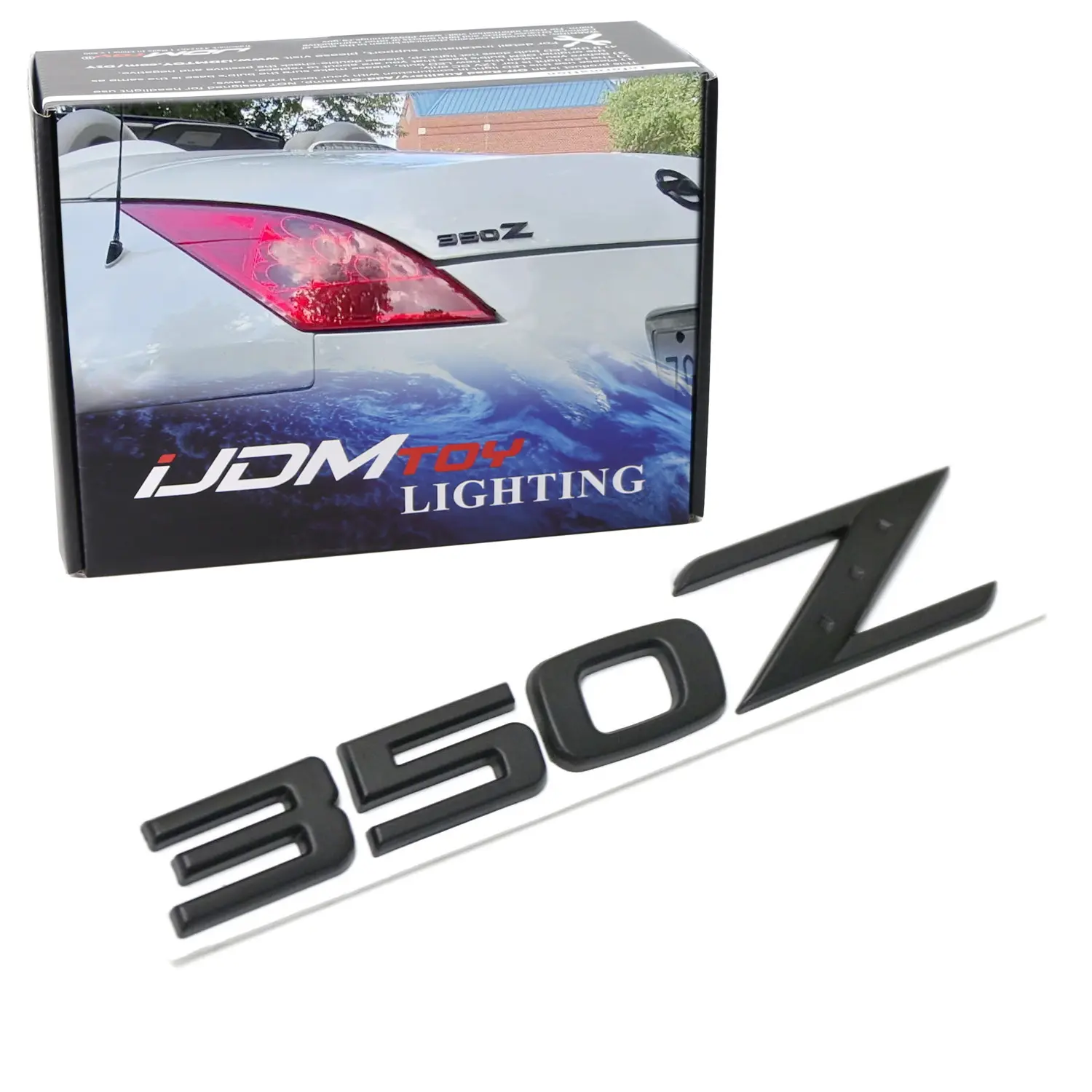 iJDMTOY Matte Black Finish 3D Raised Trunk Lid Letter Pieces For 2003-08 Nissan 350Z Z33