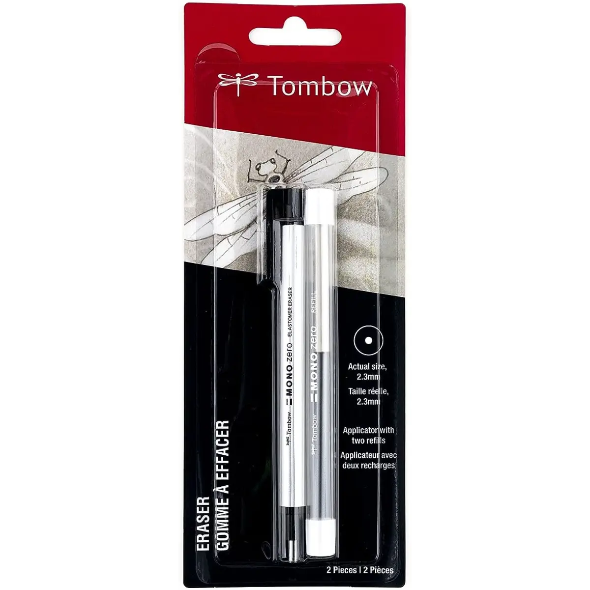 57315 Mono Zero Eraser and Refill Value Pack, Round 2.3mm. Precision Tip Pen-Style Eraser with Refill