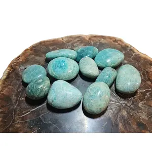 1Pcs Large Natural Green Amazonite Quartz Crystal Palm Stones Polished