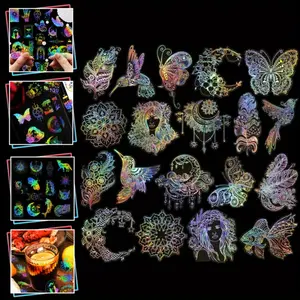 80 Pieces Large Size Holographic Stickers, Glitter Shiny Iridescent Transparent Resin Sticker Decals for Scrapbook Junk Journal Bullet Journals Planners Laptops Water Bottles Paper Crafts, Car Stickers