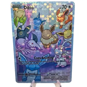 Ditto Eeveelution Squad Custom Pokemon Card Rainbow Holo OR Rainbow Glass Holo OR NEW Textured Bubble Holo Rare TCG