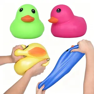 15 CM Stretchy Squishy Duck Stress Relief Toy, Soft Squeeze Rubber Duck Fidget Toy for Kids & Adults, Colorful Sensory Decompression Duck Toy for Anxiety, ADHD, Party Favors #FFM