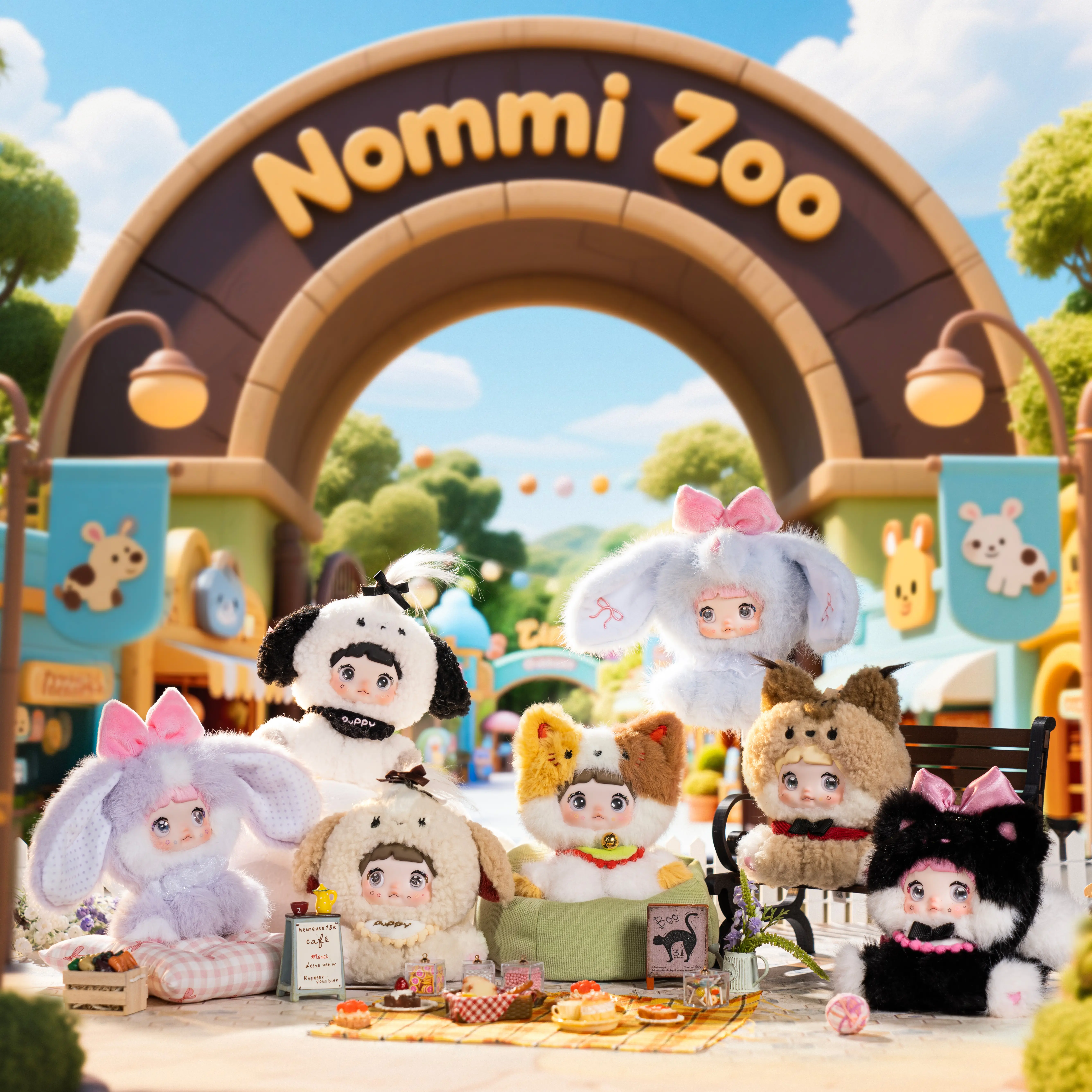TOPTOY】Nommi Sitting Zoo Series Plush Blind Box, Collectible