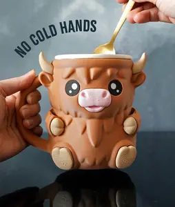 🐮 Ferdinand, the Highland Cow Ice Cream Pint Holder – 3D Printed Cutie with Spoon Slots & Secret Snack Drawer! 🍨 Drinkware Handmade