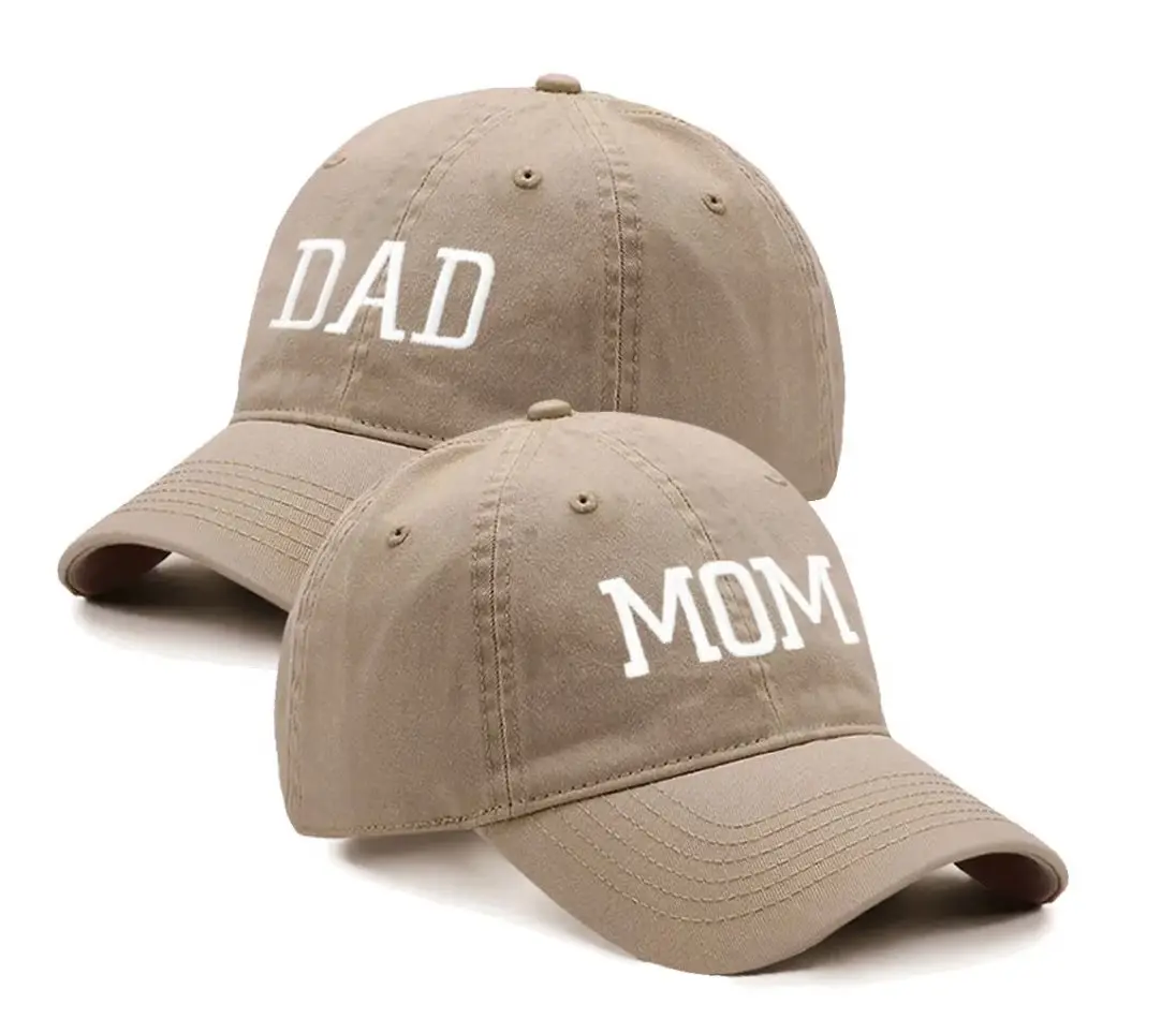 Custom Embroidered Mom & Dad Baseball Caps in Many Colors - Perfect Parents Gift for Fathers Day, Pregnancy Announcement & More