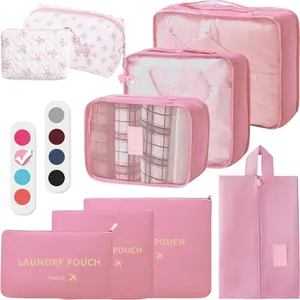 9pcs/14pcs Packing Organizers, Travel Luggage Cubes, Travel Clothes Organizer, Essential Travel Accessories, Shoe/toiletry/laundry/makeup Bags, Ideal for Vacations & Business Trips, Travel Storage